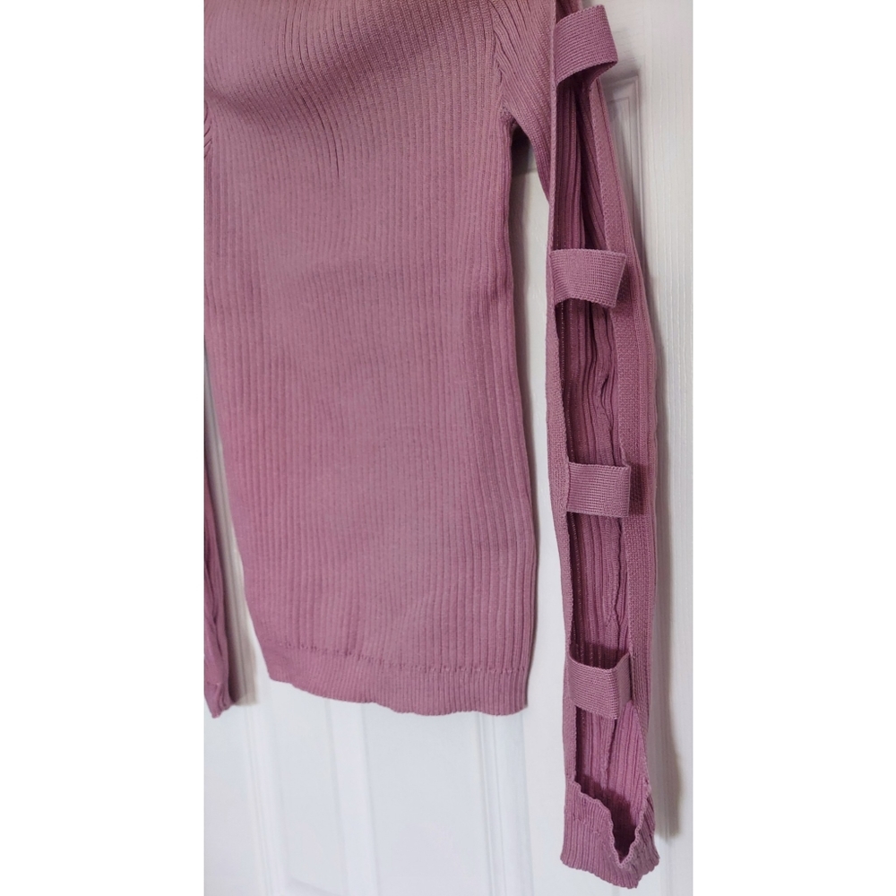 NWT - Lavender Cut Out Long Sleeve Mock Neck Top - Picture 3 of 10